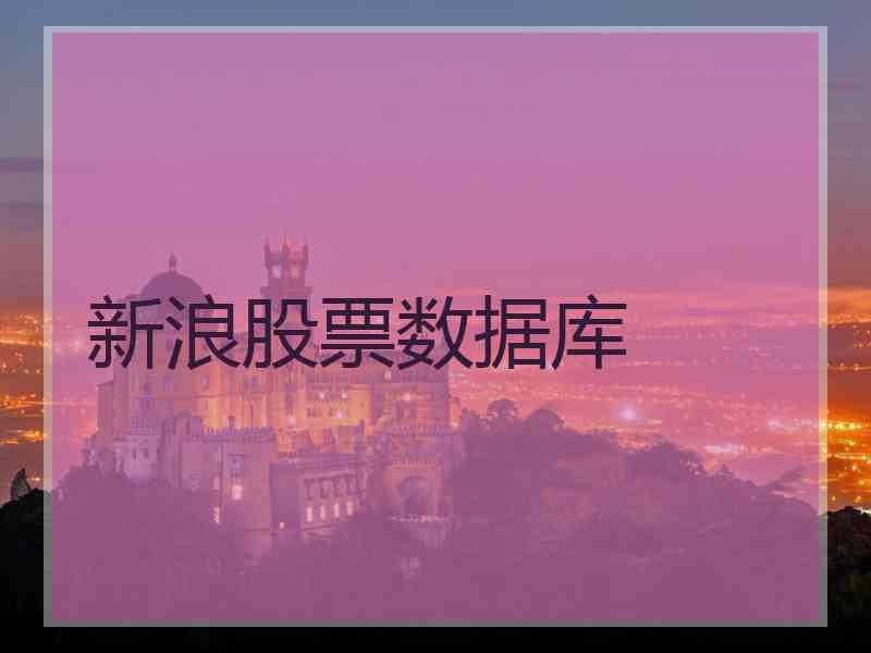 新浪股票数据库