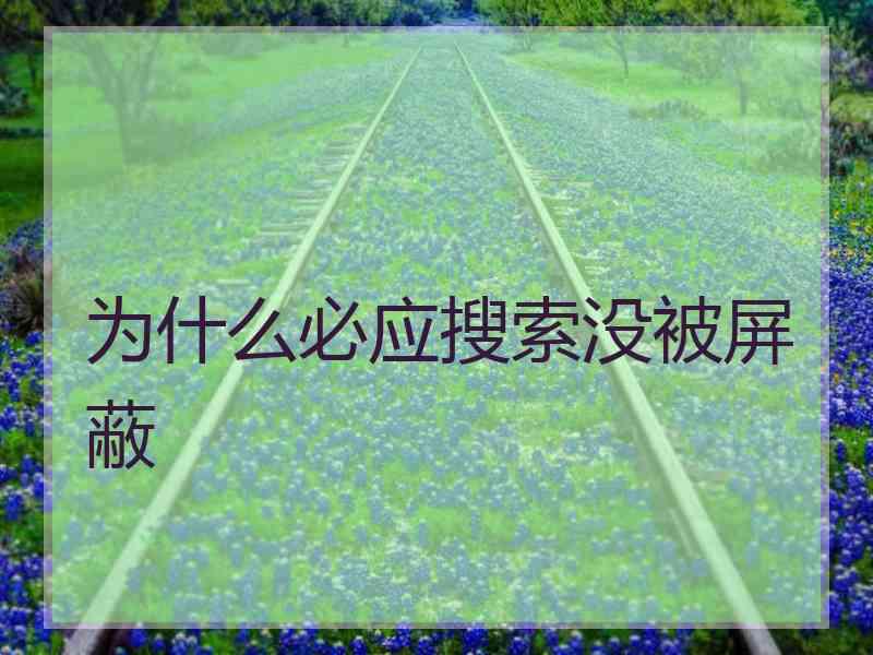 为什么必应搜索没被屏蔽