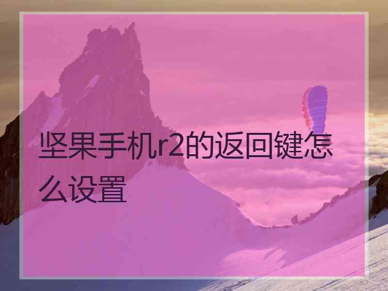坚果手机r2的返回键怎么设置