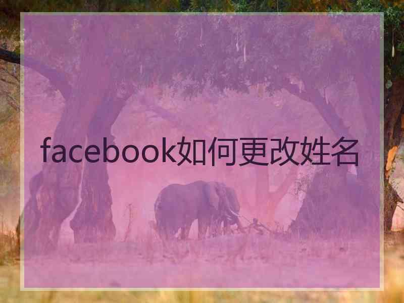 facebook如何更改姓名