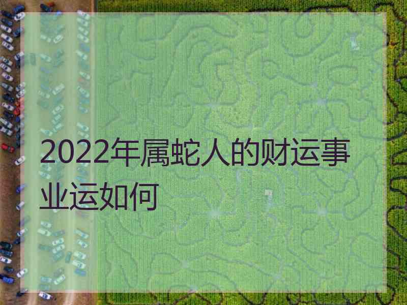 2022年属蛇人的财运事业运如何