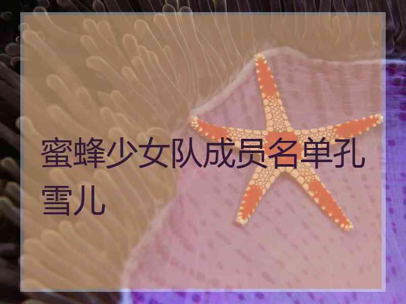 蜜蜂少女队成员名单孔雪儿