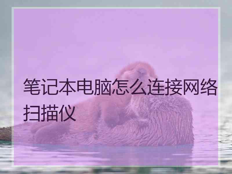 笔记本电脑怎么连接网络扫描仪