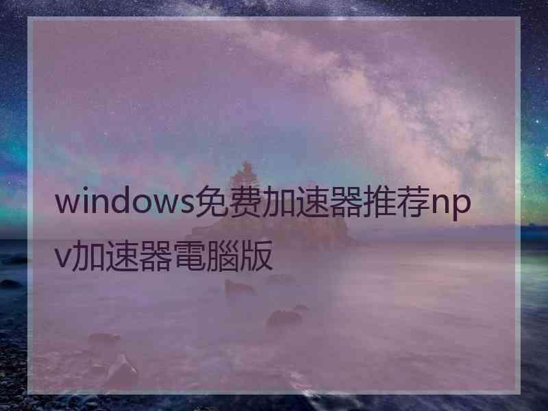 windows免费加速器推荐npv加速器電腦版