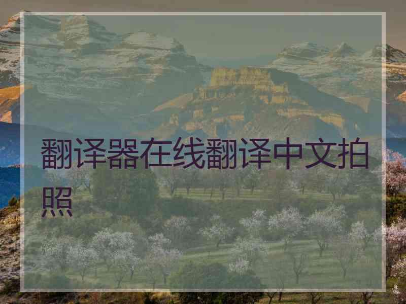 翻译器在线翻译中文拍照