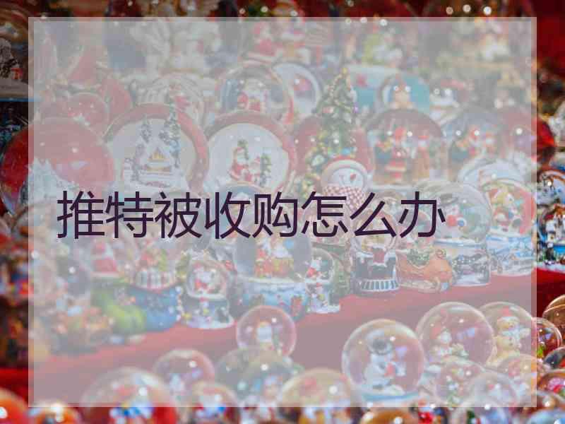 推特被收购怎么办