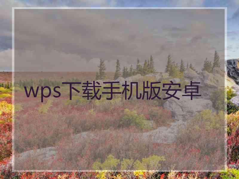 wps下载手机版安卓