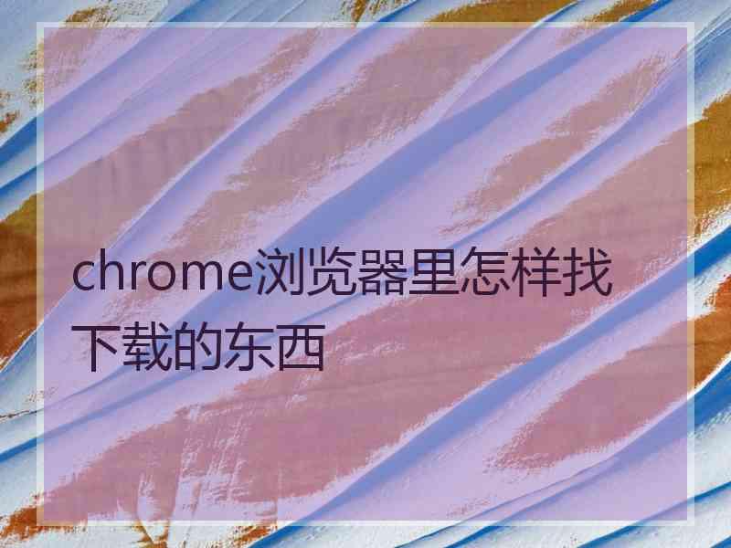 chrome浏览器里怎样找下载的东西