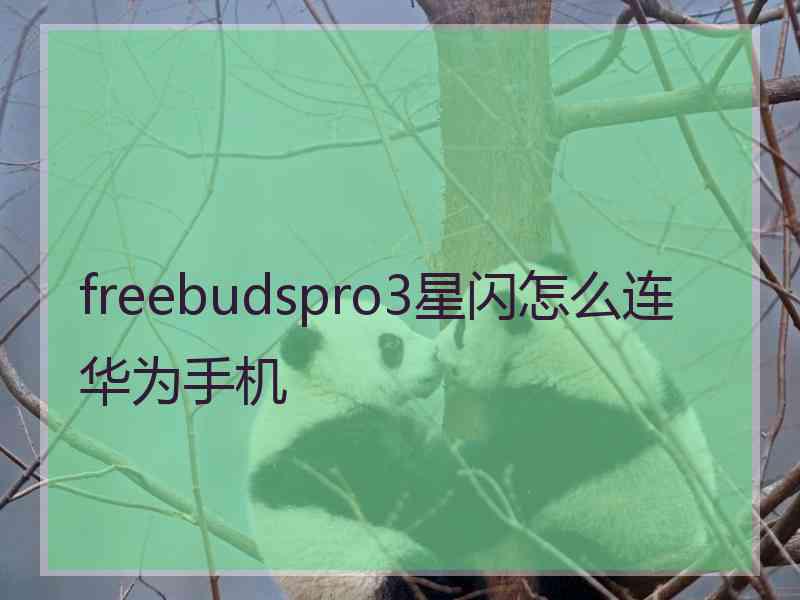 freebudspro3星闪怎么连华为手机