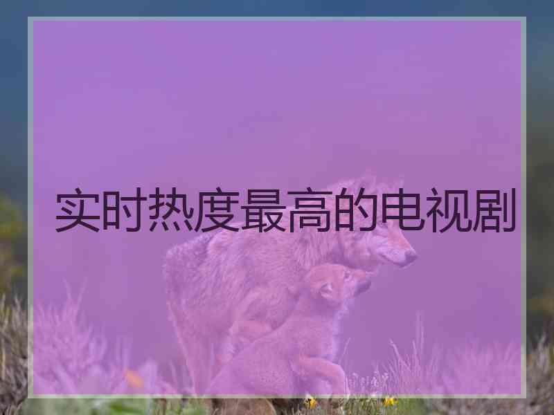 实时热度最高的电视剧