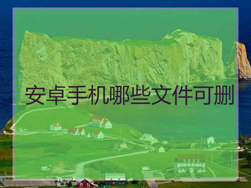 安卓手机哪些文件可删