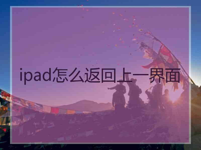 ipad怎么返回上一界面
