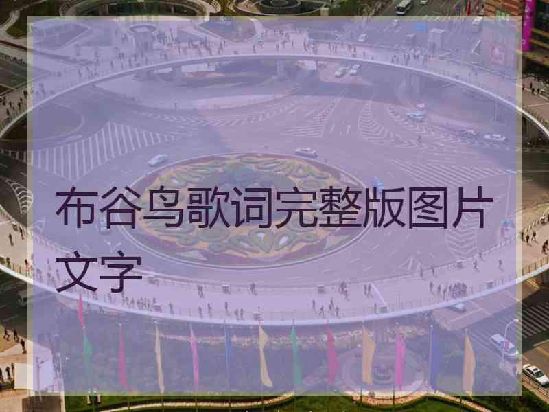 布谷鸟歌词完整版图片文字
