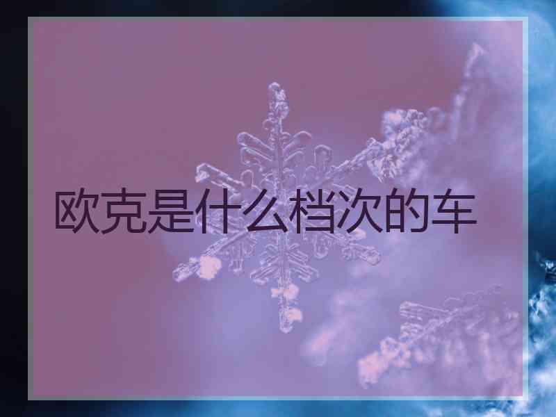 欧克是什么档次的车