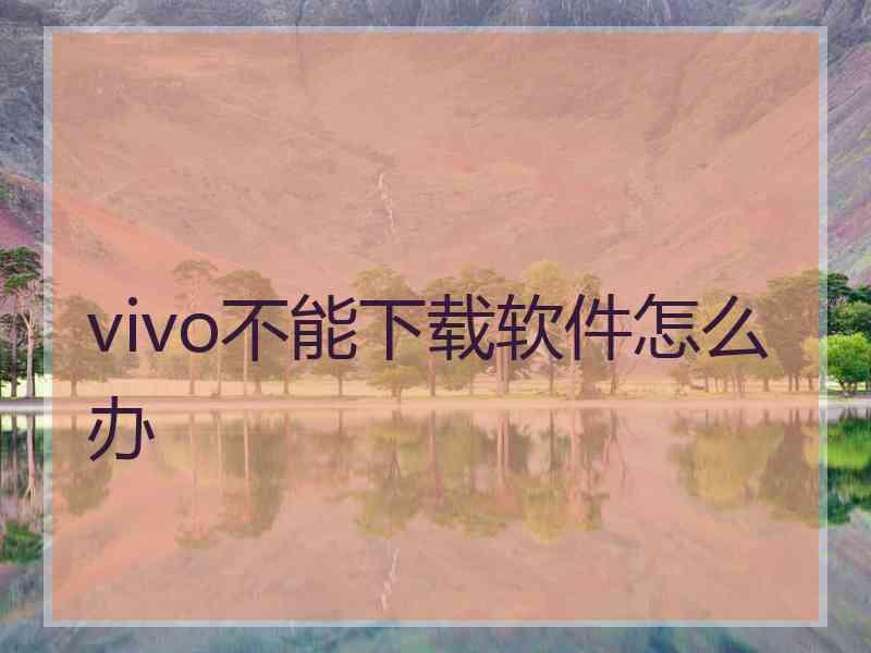vivo不能下载软件怎么办