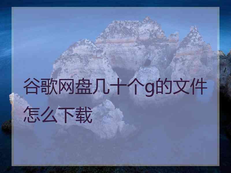 谷歌网盘几十个g的文件怎么下载