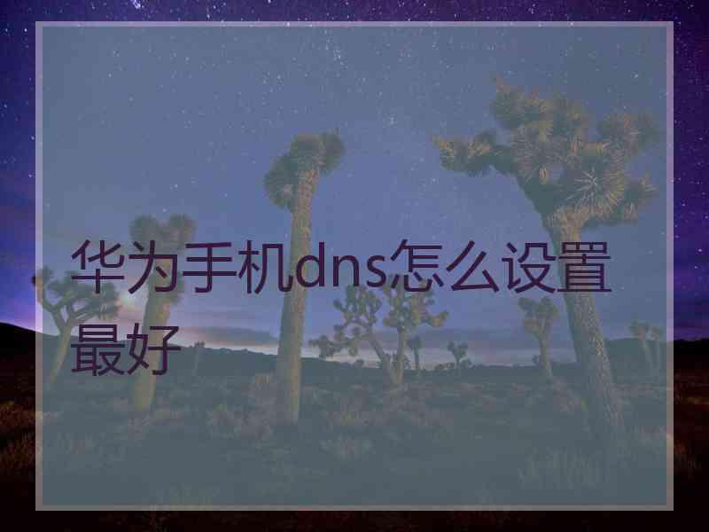 华为手机dns怎么设置最好