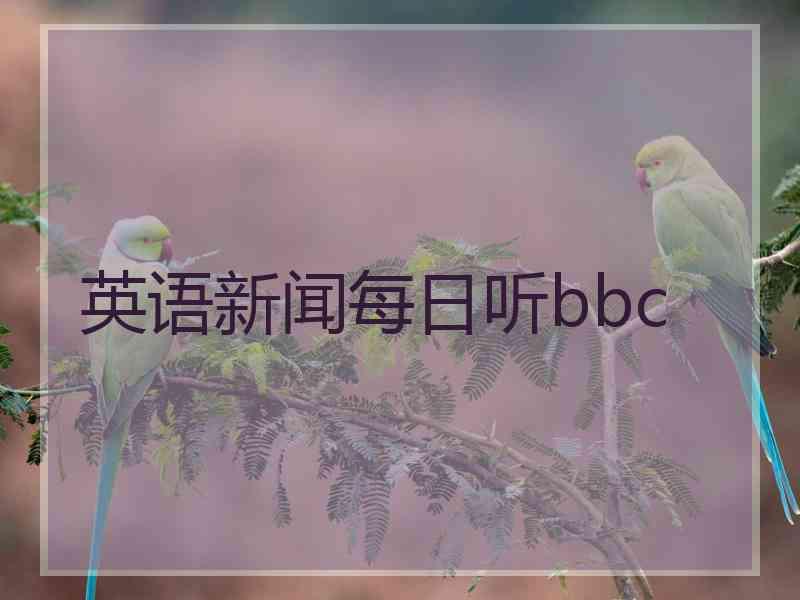 英语新闻每日听bbc
