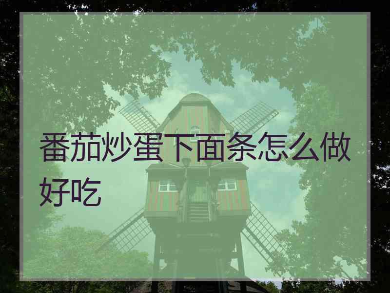 番茄炒蛋下面条怎么做好吃