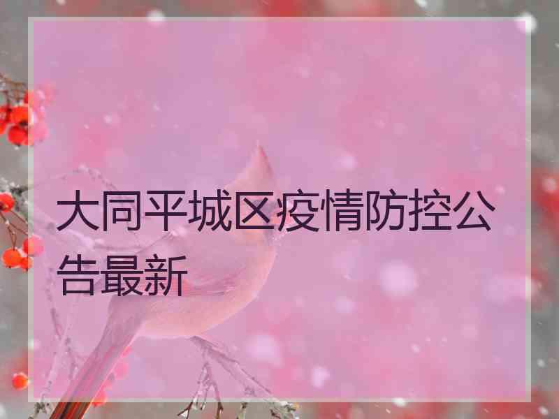大同平城区疫情防控公告最新