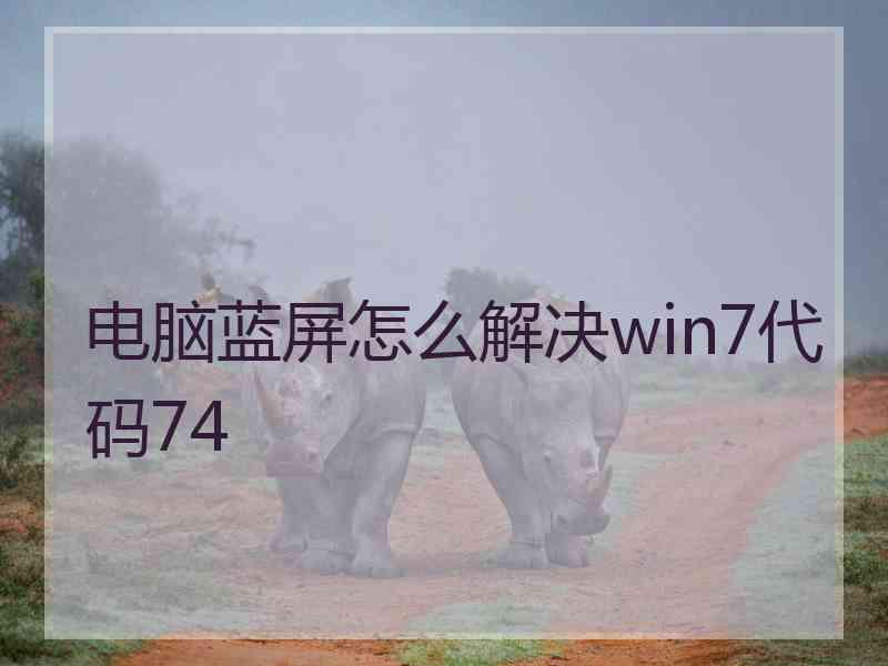 电脑蓝屏怎么解决win7代码74