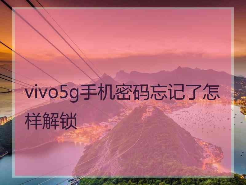 vivo5g手机密码忘记了怎样解锁