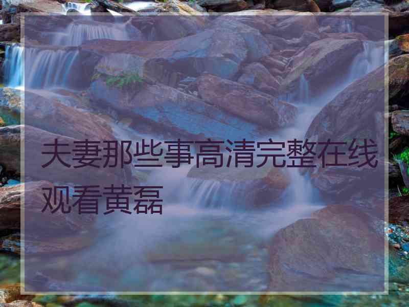 夫妻那些事高清完整在线观看黄磊