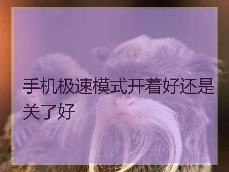 手机极速模式开着好还是关了好