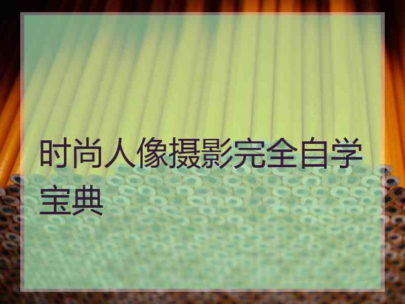 时尚人像摄影完全自学宝典
