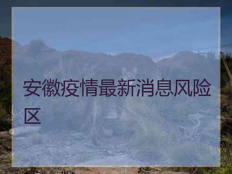 安徽疫情最新消息风险区