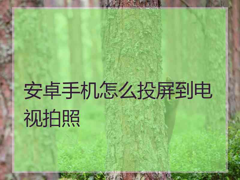 安卓手机怎么投屏到电视拍照