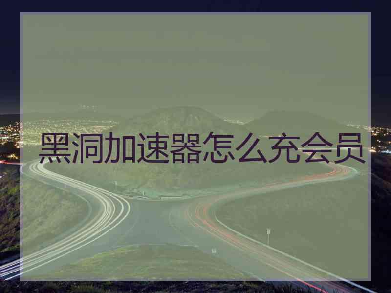 黑洞加速器怎么充会员