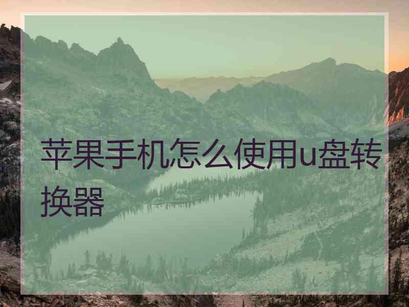 苹果手机怎么使用u盘转换器