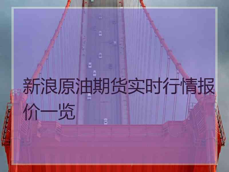 新浪原油期货实时行情报价一览
