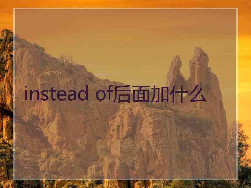 instead of后面加什么