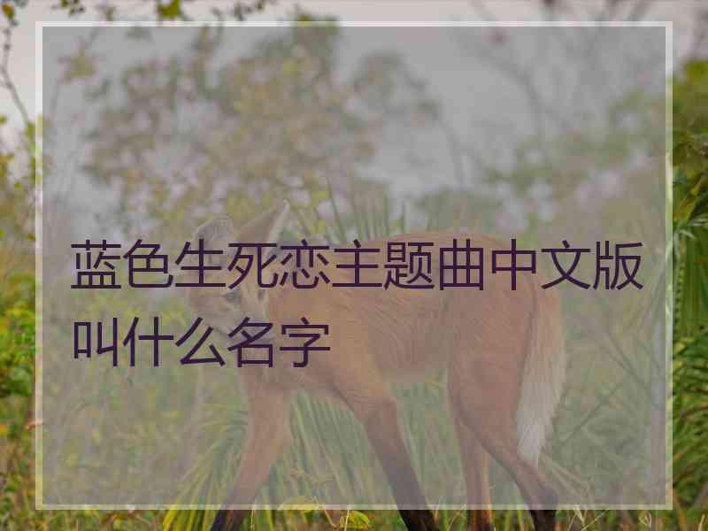蓝色生死恋主题曲中文版叫什么名字