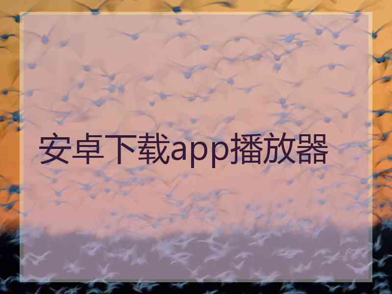 安卓下载app播放器