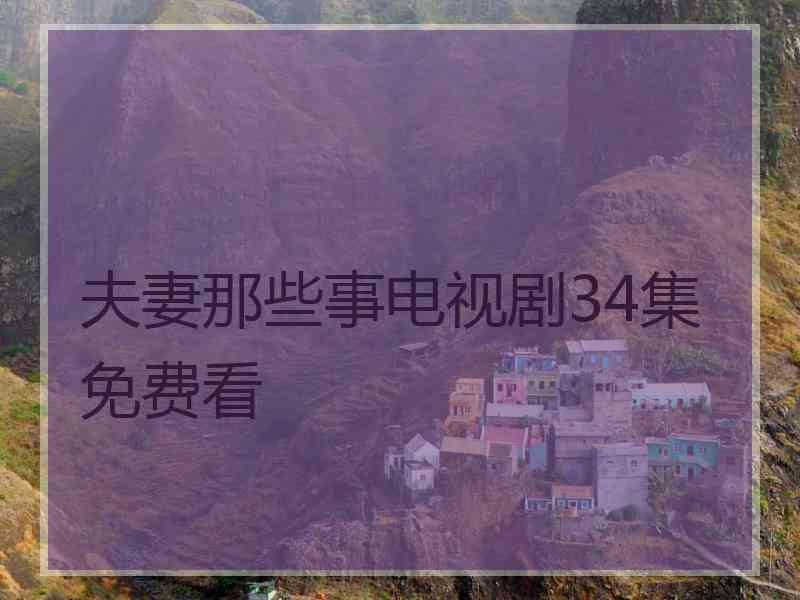 夫妻那些事电视剧34集免费看