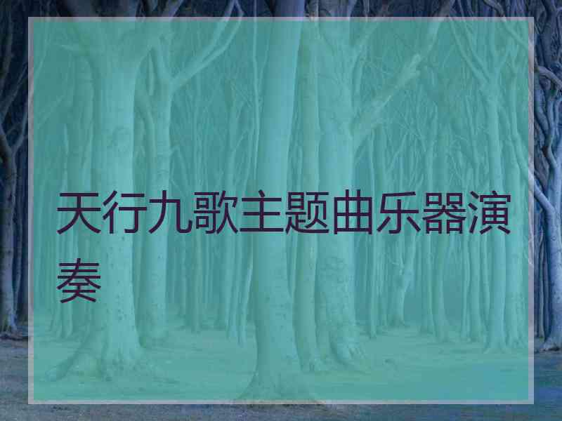 天行九歌主题曲乐器演奏