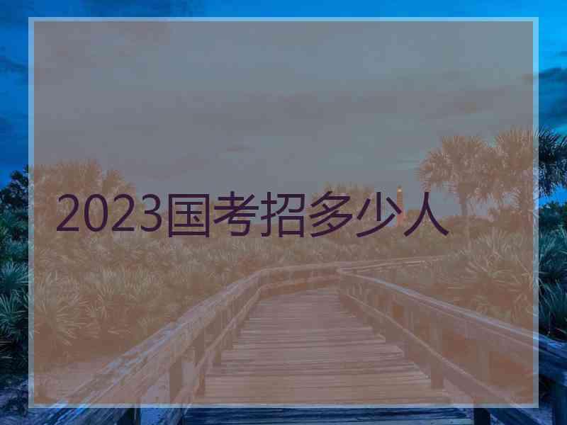 2023国考招多少人