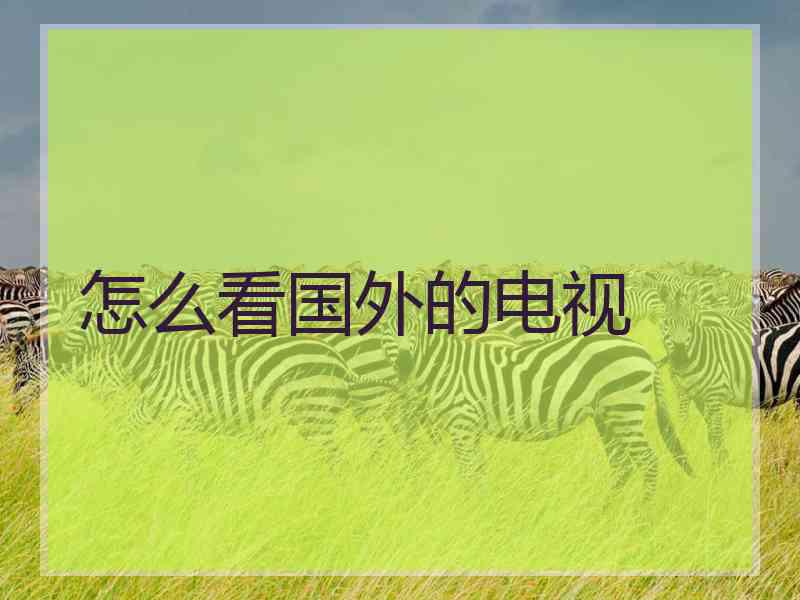 怎么看国外的电视
