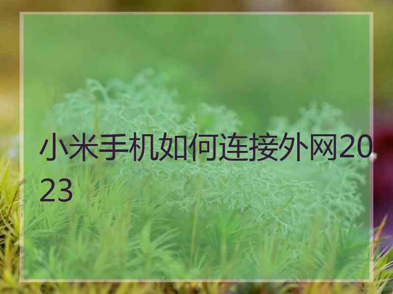 小米手机如何连接外网2023