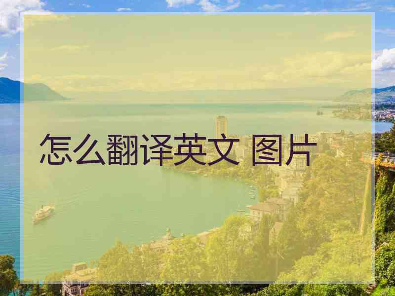 怎么翻译英文 图片