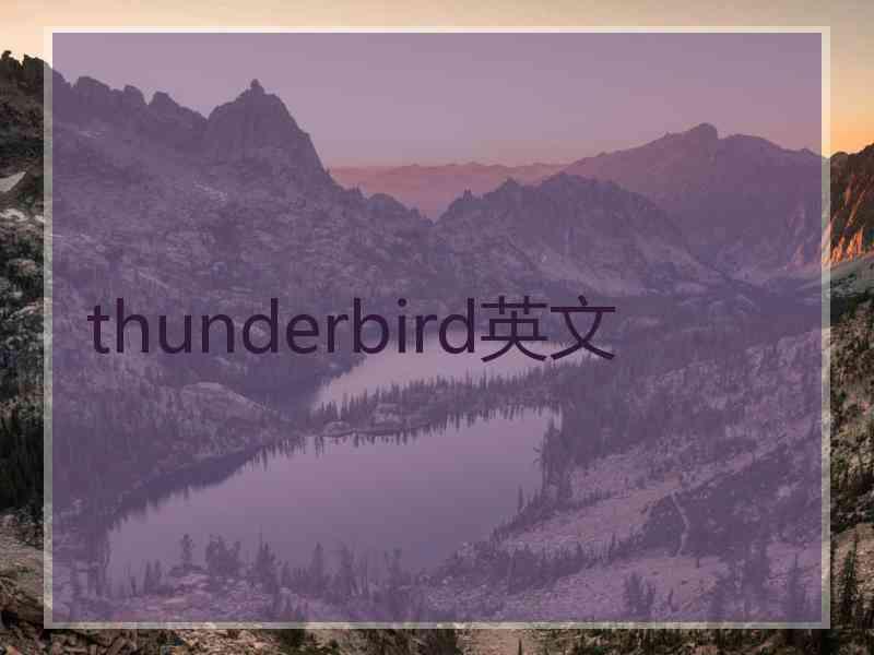 thunderbird英文