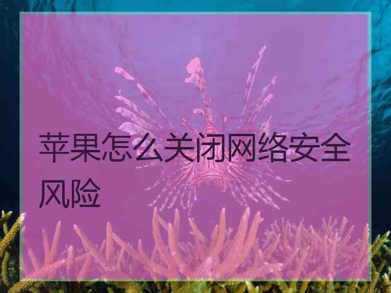 苹果怎么关闭网络安全风险