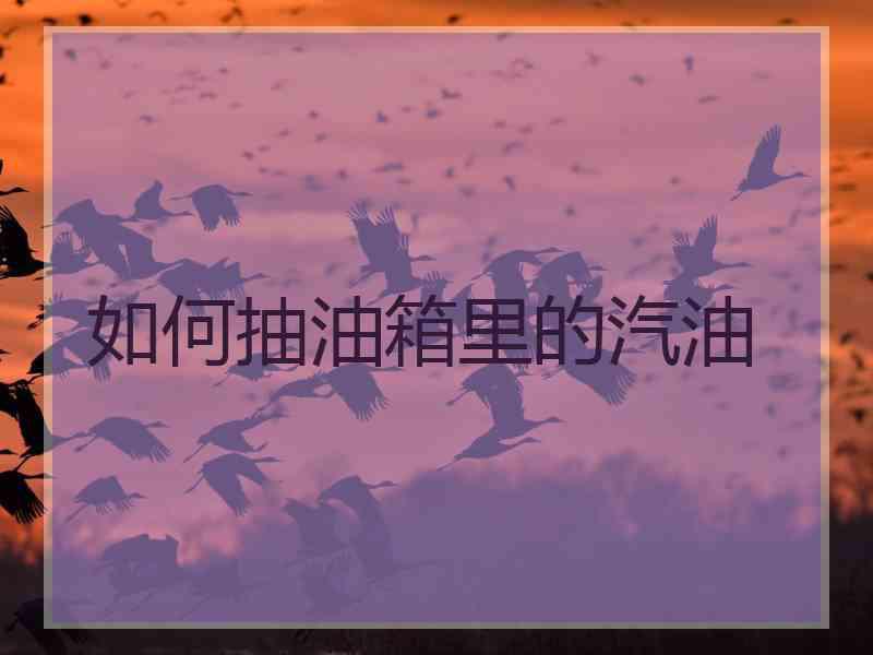 如何抽油箱里的汽油
