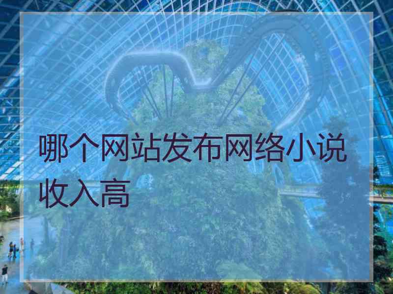 哪个网站发布网络小说收入高