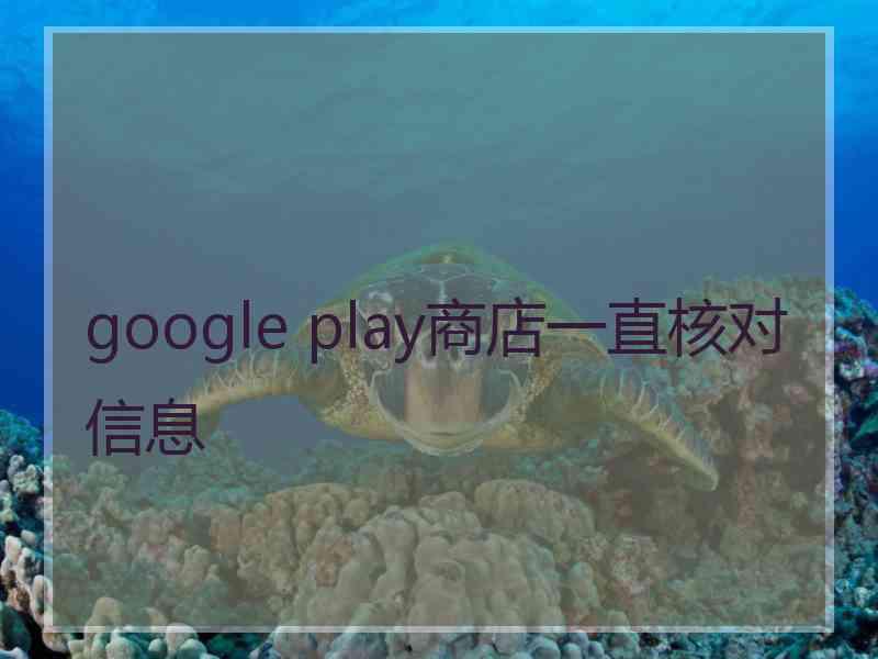 google play商店一直核对信息