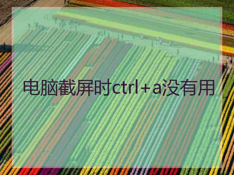 电脑截屏时ctrl+a没有用