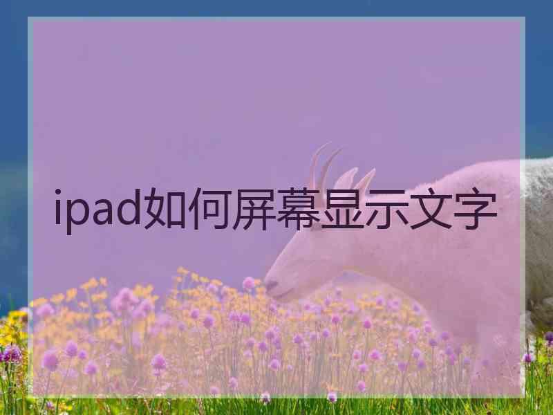 ipad如何屏幕显示文字